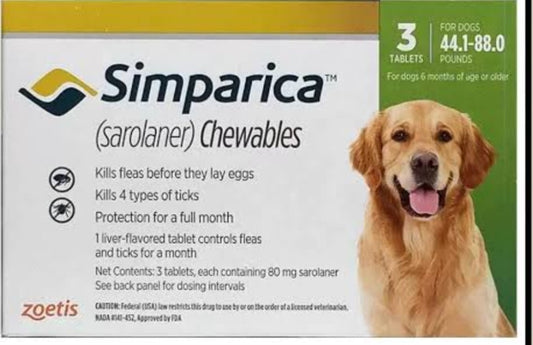 Simparica Tablets for Ticks and Fleas